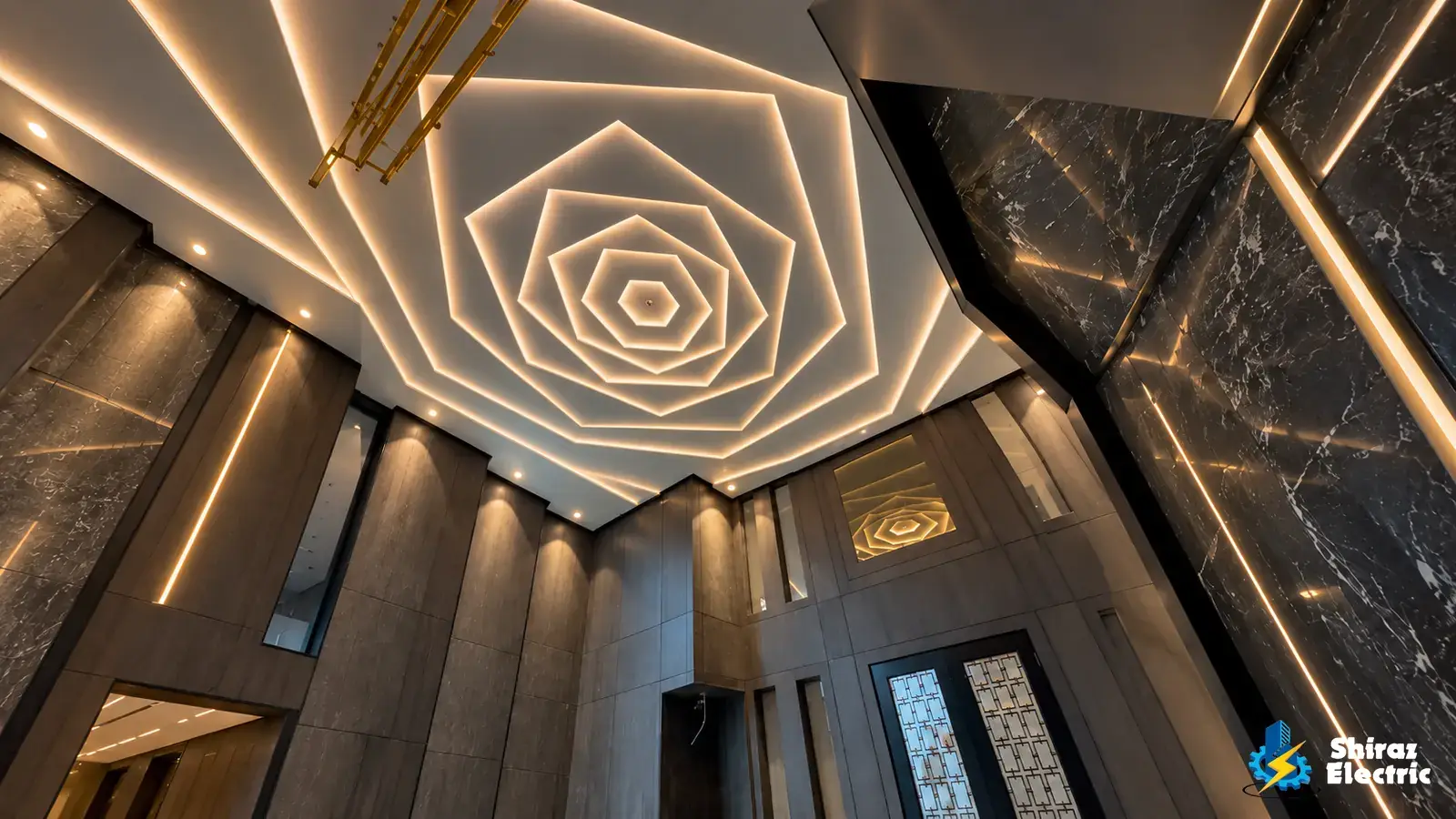 Layered LED ceiling feature