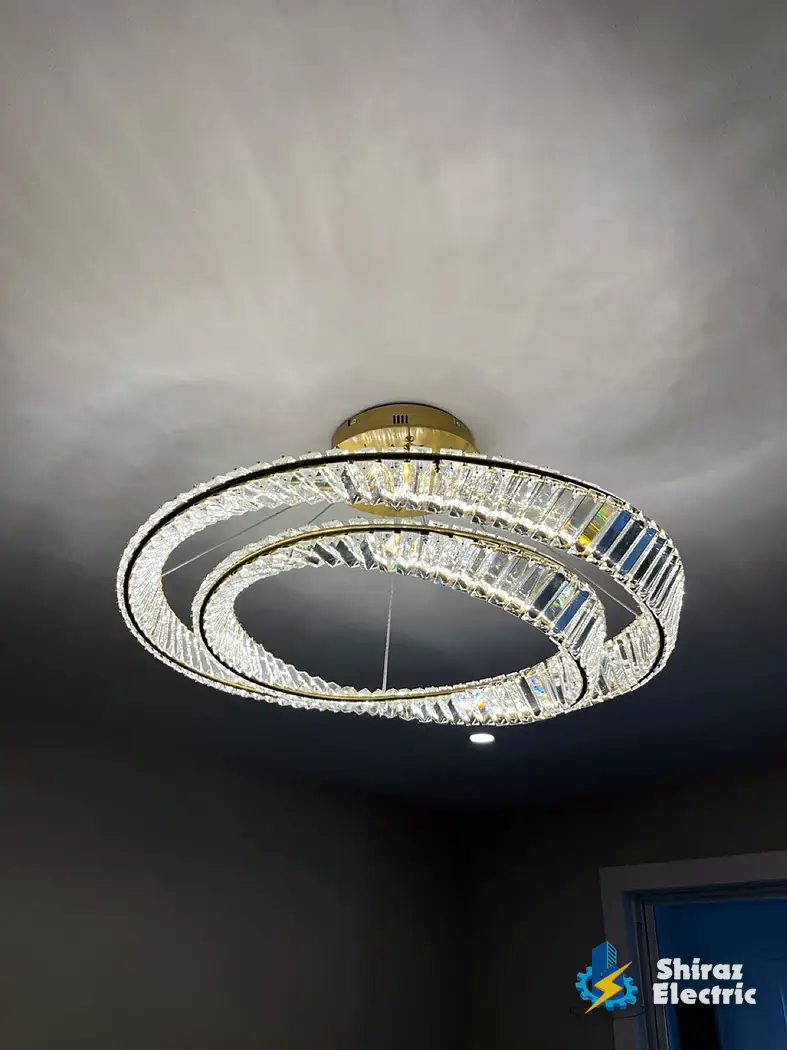 Flush crystal ceiling fixture