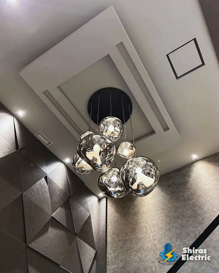 Cluster glass chandelier