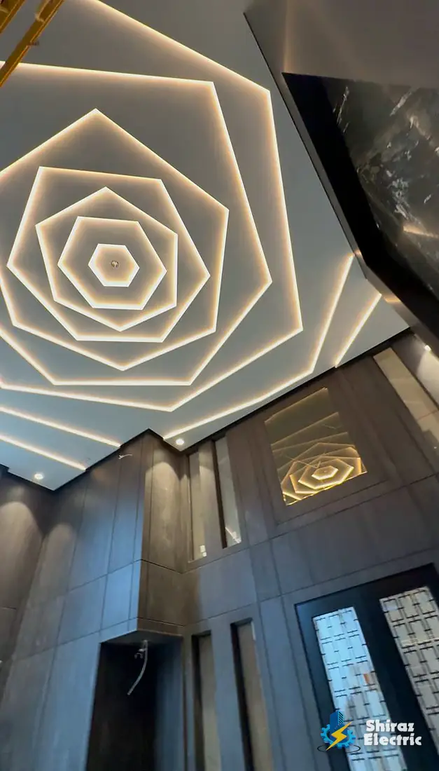 Layered LED ceiling feature