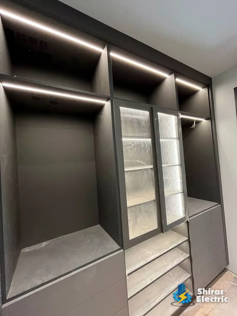 LED-lit display shelving