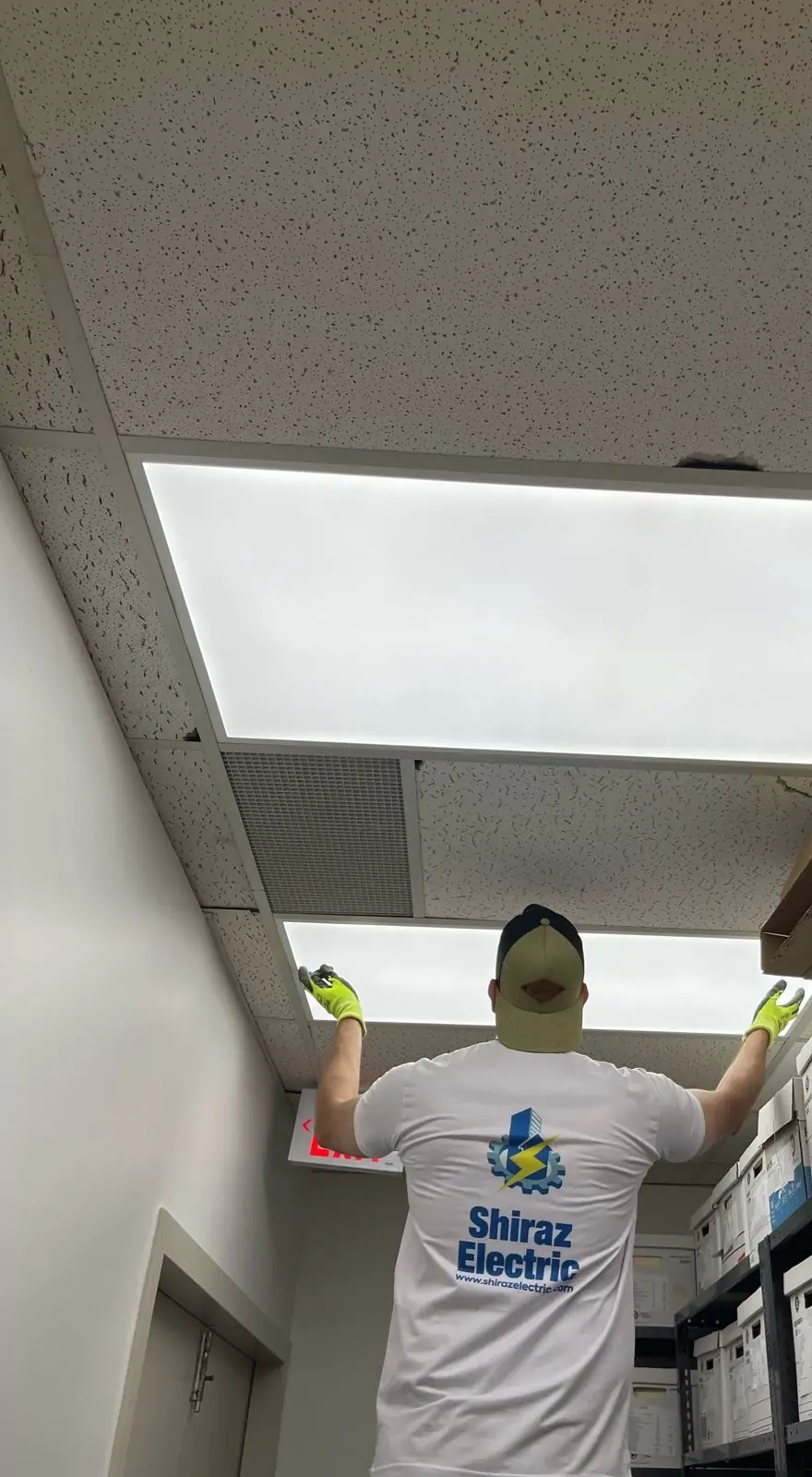LED panel lighting installed in a suspended ceiling in Vaughan