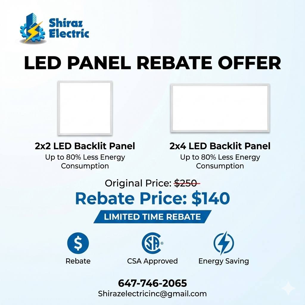✅ LED Panel Rebate Program in Toronto Supply & Installation Included